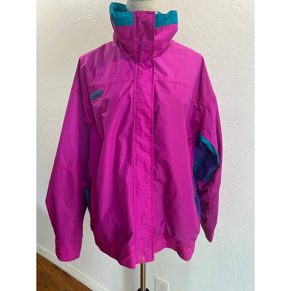 Vintage Columbia Bugaboo Radial Sleeve Ski Jacket Women’s XL – Pink & Teal 90s - Picture 2 of 11